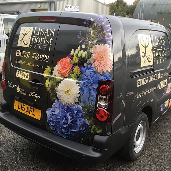 Lisas Florist Van graphics design