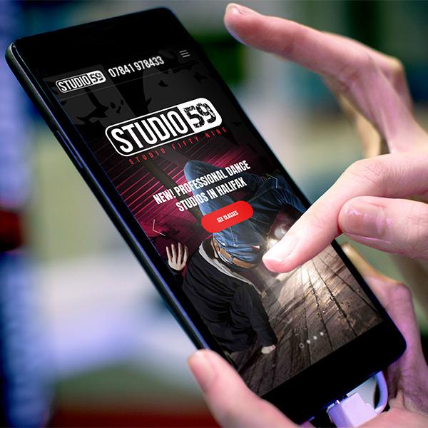 studio 59 website and graphic design examples for dance studio in halifax