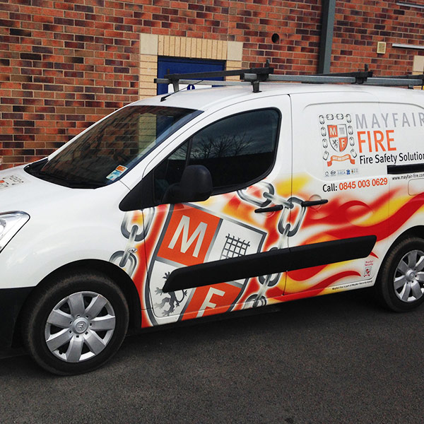 graphic design for mayfair fire vehicle