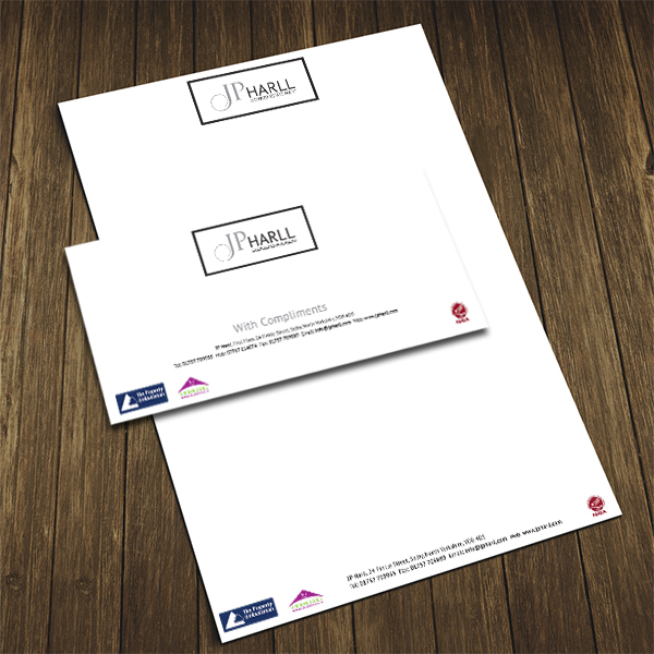 stationery printing for jp harll in selby
